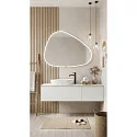 Top Light mirror with lighting FLOW LINE WAVE-1 IP44 / IP20, glossy, silver dimmable
