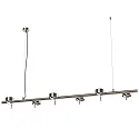 Top Light LED Pendelleuchte PUK MINI SIXTETT, Up/Down, 6-flammig, 96W 2700K, CRi 90, ohne Linse, nickel matt
