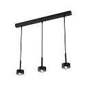 LED Pendelleuchte PUK MINI CHOICE LONG ONE, 3-flammig, Down, 24W 2700K, CRi 90, ohne Linse, schwarz matt