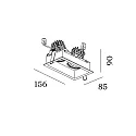 Wever & Ducré LED Deckeneinbau-Strahler PLANO 2.0, IP20, 2-flammig, 17V, 12/18W, CRi >90, kardanisch, 3000K 15°, bronze