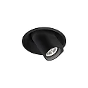LED Halbeinbau-Strahler BLIEK ROUND 1.0, Zylinder-Spot, 17V, 6/9W, CRi >90, kardanisch, Blattfedern, 3000K 15°, schwarz