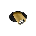 LED Halbeinbau-Strahler BLIEK ROUND 1.0, Zylinder-Spot, 17V, 6/9W, CRi >90, kardanisch, Clipfedern, 2700K 15°, schwarz / gold