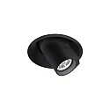 LED Einbaustrahler BLIEK ROUND 1.0, 350/500mA, 7/10W, 2700K, CRi >90, drehbar, schwenkbar, schwarz