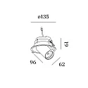 LED Recessed spot BLIEK ROUND 1.0, 350/500mA, 7/10W, 4000K, CRi >90, rotatable, swivelling, black