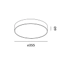 Wever & Ducré LED Wall /Ceiling luminaire ROBY 3.5, IP44, Ø 35.5cm, dimmable, white, 32W 3000K, black