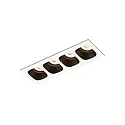 LED Einbaustrahler PIRRO 4.0, 4 Spots, 4x 4.5W 2700K, CRi >90, dimmbar, weiß-schwarz