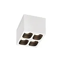 LED Deckenleuchte PIRRO 4.1, 4 Spots quadratisch, 4x 4.5W 3000K, CRi >90, dimmbar, weiß-schwarz
