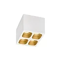 LED Deckenleuchte PIRRO 4.1, 4 Spots quadratisch, 4x 4.5W 2700K, CRi >90, dimmbar, weiß-gold