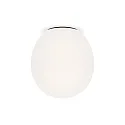 Deckenleuchte DRO 3.0, Ø 29cm, E27, A60 max. 12W, Aluminium / geblasenes Glas, opalweiß / mattschwarz
