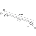 Wever & Ducré LED Decken-Strahlerleiste CENO 6.0, 6-flammig, 115cm, 230V, CRi >90, dimmbar, verstellbar, dimmbar, 42W 2700K 31°, mattschwarz