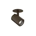 LED Decken-Halbeinbau-Strahler CENO 1.0, IP20, 350mA, CRi >90, kardanisch, Blattfedern, 6W 3000K 31°, dimmbar, bronze