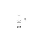 Wever & Ducré LED Deckenstrahler TAIO IP65 CEILING SURF 1.0 LED 2700K B 12W 220-240VAC DIM CRI90, schwarz matt