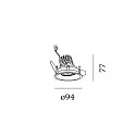 Wever & Ducré LED Einbaustrahler DEEP ADJUST 1.0, IP20, 350/500mA, 7/10W 2700K, CRi >90, mit Blattfedern, schwarz
