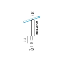 Wever & Ducré 1-phase pendant luminaire ODREY ON TRACK 1.1 incl. 1-phase adapter GU10 IP20, black matt