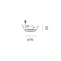 Wever & Ducré LED Einbaustrahler QITO CEILING 1.0, IP20, 250mA (exkl. BG), 5W 2700K 420lm 31°, CRi>90, kardanisch, mattschwarz