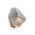 Wandleuchte J.J.W. 01, 2x E27, Aluminium, silber