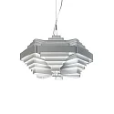 Wever & Ducré Pendelleuchte J.J.W. 042, Schirm Ø 56cm / Höhe 33cm, 6x E27, Aluminium, silber