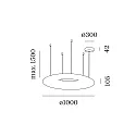 Wever & Ducré LED Design Pendant luminaire GIGANT 10.0, Ø 100cm, steel / LLDPE, white, 3000K