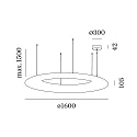 Wever & Ducré LED Design Pendant luminaire GIGANT 16.0, Ø 160cm, steel / LLDPE, white, 4000K