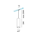 Pendant luminaire RAY 2.0 PAR 16 for 1-phase tracks, GU10 max. 12W