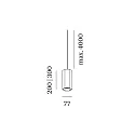 LED Pendant luminaire HEXO MULTI 3.0, 6W 1800-2850K, CRi >95, without canopy, black