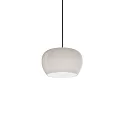 LED Design-Pendelleuchte WETRO 2.0, Ø 22.5cm, 1-flammig, 11W 1850-2800K, CRi >90, dim-to-warm, Glas, dunkeltaupe/weiß