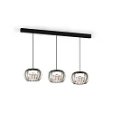 Wever & Ducré LED Design-Pendelleuchte WETRO 2.0, Ø 22.5cm, 1-flammig, 11W 1850-2800K, CRi >90, dim-to-warm, Glas, Streifenmuster rauchig
