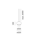 Wever & Ducré LED Design-Pendelleuchte WETRO 2.0, Ø 22.5cm, 11W 1850-2800K, CRi>90, dim-to-warm, Glas, 400cm Pendel (offen), taupe