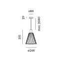 Wever & Ducré pendant luminaire WIRO 1.0 CONE CEILING SUSP E27 IP20, sandstone 