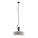 Pendelleuchte ROOMOR 1.3 - E27, Pendel 250cm, Schirm Ø 40.5cm, tiefschwarz / Filz grau