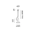 Wever & Ducré Pendelleuchte ROOMOR 1.1 - E27, Pendel 600cm, Schirm Ø 20.5cm, tiefschwarz, matt