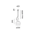 Wever & Ducré Pendelleuchte ROOMOR 1.2 - E27, Pendel 600cm, Schirm Ø 25cm, tiefschwarz, matt