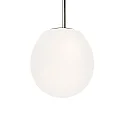 Pendelleuchte DRO SUSPENDED 3.0, Ø 29cm, E27, A60 max. 12W, Aluminium + Textilkabel schwarz / Opalglas weiß