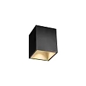 LED Aufbau-Downlight BOX MINI 1.0, IP20, 7x7cm, 230V, CRi >90, dimmbar, 2700K 30°, schwarz / innen champagner