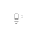Wever & Ducré LED Aufbau-Downlight RAY MINI 1.0, IP20, Ø 7cm, CRi >90, dimmbar, 8W 3000K 30°, mattweiß / innen mattschwarz
