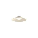 LED Pendelleuchte CLEA 1.0, Ø 35cm, CRi >90, dimmbar, Opalglas / Aluminium, offenes Kabelende, 15W 3000K, Seidengrau