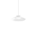 LED Pendelleuchte CLEA 1.0, Ø 35cm, CRi >90, dimmbar, Opalglas / Aluminium, offenes Kabelende, 15W 3000K, mattweiß