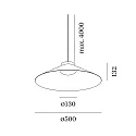 Wever & Ducré LED Pendelleuchte CLEA 2.0, Ø 50cm, CRi >90, dimmbar, Opalglas / Aluminium, offenes Kabelende, 15W 2700K, Seidengrau