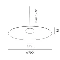 Wever & Ducré LED Pendelleuchte CLEA 3.0, Ø 70cm, CRi >90, dimmbar, Opalglas / Aluminium, offenes Kabelende, 15W 3000K, mattweiß