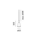 Wever & Ducré pendant luminaire ODREY CEILING SUSP 1.5 PAR16 GU10 IP20, gold, white matt 