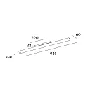 LED Wand-/Deckenleuchte MIRBA 3.0, IP44, 91cm, 12/18W 2700K, CRi >90, dimmbar, schwarz-weiß
