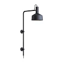 Wandleuchte ROOMOR WALL 4.2 - PAR16, GU10, Kabel mit Anschlussdose, Schirm Ø 25cm, drehbar, tiefschwarz, matt