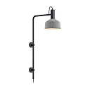 Wandleuchte ROOMOR WALL 4.2 - PAR16, GU10, Kabel mit Anschlussdose, Schirm Ø 25cm, drehbar, tiefschwarz / Filz grau