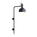 Wandleuchte ROOMOR WALL 4.2 - PAR16, GU10, Kabel mit Anschlussdose, Schirm Ø 25cm, drehbar, tiefschwarz / gold