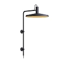 Wandleuchte ROOMOR WALL 4.4 - PAR16, GU10, Kabel mit Anschlussdose, Schirm Ø 51cm, drehbar, tiefschwarz / gold