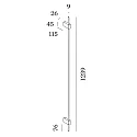 Wever & Ducré LED Design Wall luminaire FINLIN 3.0, 124cm, 12W 3000K, CRi >90, dimmable, black