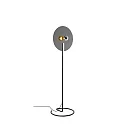 Stehleuchte MIRRO FLOOR 2.0, Spiegel-Ø 45cm, E27 (exkl.), mit Schnurdimmer, schwarz-chrom