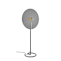 Stehleuchte MIRRO FLOOR 3.0, Spiegel-Ø 75cm, E27 (exkl.), mit Schnurdimmer, schwarz-chrom