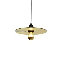 Pendant luminaire MIRRO 1.0, length 250cm / mirror Ø 30cm, E27 (excl.), black gold