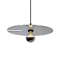 Pendelleuchte MIRRO 2.0, Länge 250cm / Spiegel-Ø 45cm, E27 (exkl.), schwarz-chrom